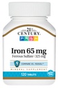 21st Century, Iron Ferrous Sulfate, 325 Mg, 120 Tabs