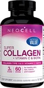 Grass Fed Collagen with Vitamin C and Biotin | 180 Tablets | Skin Hair and Nails Supplement | by NeoCell